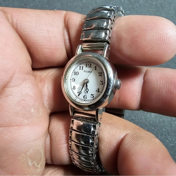 Pulsar By Seiko Ladies Quartz Watch Silver Tone White Dial Working V811-3020 - Picture 2 of 9